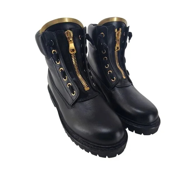 Balmain | Shoes | Balmain Combat Biker Logo Black Zipper  display picture 1